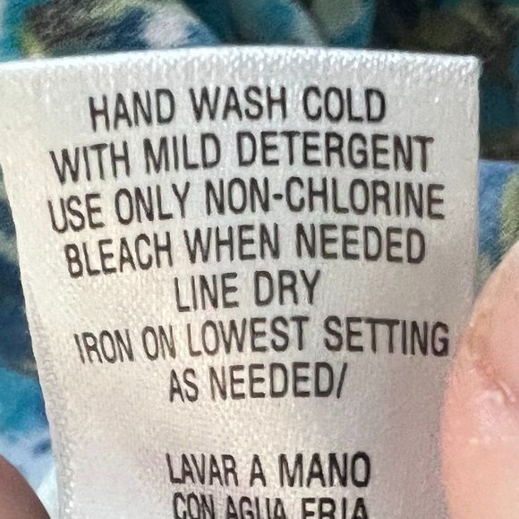 Studio I Classic Fit and Flare Dress in Blue Green Print Buckle at Waist… - Picture 9 of 9